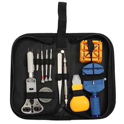 Productafbeelding van Reparatieset voor horloges, 30-delig – Professionele gereedschapskoffer voor horlogemakers, inclusief schroevendraaiers en opbergtas