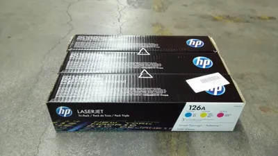 Produktbild von HP 126A 3er-Pack Cyan/Magenta/Gelb Original LaserJet Tonerkartuschen, 1000 Seiten, Cyan, Magenta, Gelb, 3 Stück(e)