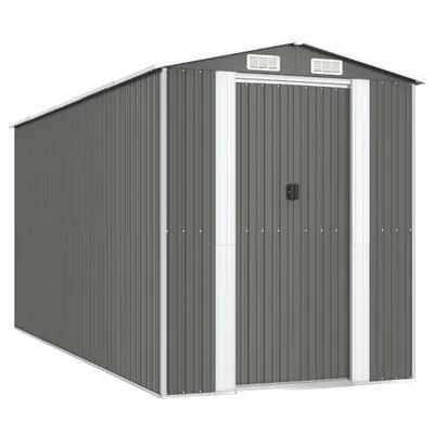 Image de Abri de jardin gris clair 192x440x223 cm Acier galvanisé