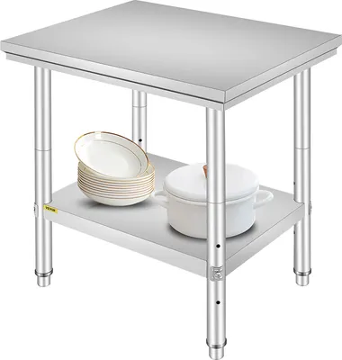 Image de VEVOR Table de travail en acier inoxydable 760 x 600 x 70 mm Préparation des repas pour la préparation des repas, la couture, la lessive, le bricolage, l'utilisation du garage, etc.