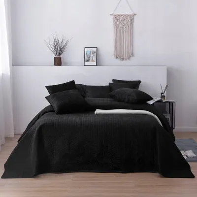 Produktbild von Bettdecke Aus Schwarzem Samt 200X220 Moxie