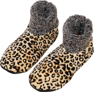 Produktbild von 1 Paar Damen-Leoparden-Haussocken, Herbst/Winter, rutschfest, weich, flauschig, dick, warm, aus Fleece, Baumwolle, für Damen und Herren, Haussocken, Stiefel, Schuhe