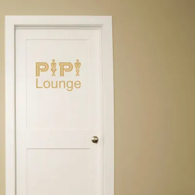 Produktbild von Wandtattoo - Wandaufkleber - Tür- Wandtattoo "Pipi Lounge" - 30cm x 21cm gold - Dekoration Küche Wohnzimmer Wand