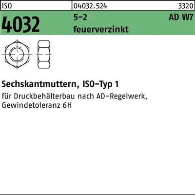 Produktbild von Sechskantmutter ISO 4032 M 10 5-2 AD W7 feuerverzinkt