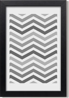 Produktbild von Bild 20x30 MDF-Rahmen, Wandkunst Grauer Zickzack