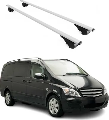 Obrázok produktu pre Strešný nosič Základný nosič pre Mercedes Vito W639 2003-2014 75 kg Kov Strieborný 2 diely