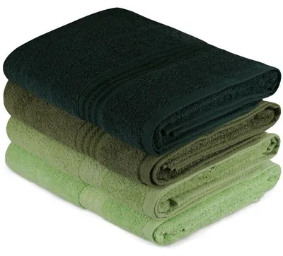 Produktbild von Badetuch Set, 4 Stück, 70 x 140 cm, 100% Baumwolle, Grün
