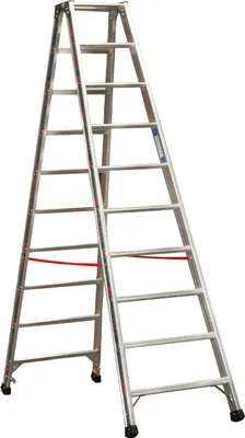 Produktbild von Alu-Stufen Stehleiter Mod. S30577 - Stufenanzahl: 2 x 10, Länge: 2,50 m