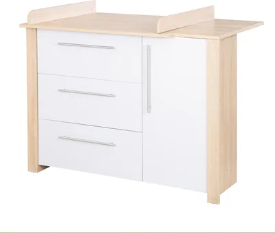 Produktbild von roba Wickelkommode mit Wickelansatz 'Matilda', Soft-Close, 3 Schubladen, 1 Tür, Wickelhöhe 90,5 cm