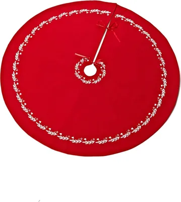 Produktbild von Weihnachtsbaumrock / Weihnachtsbaumdecke - 105 x 105 cm Grau Rot, Weiß
