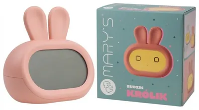 Zdjęcie produktu dla Lampka nocna budzik dziecięca LED królik rózowy MW20729