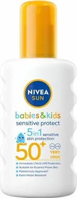 Obrázok produktu pre Nivea Sun Kids Sensitive Protect & Care Sprej na opaovanie SPF 50+ 200 ml