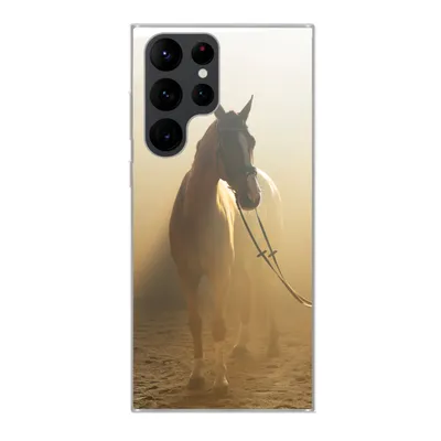 Produktbild von MuchoWow® Handyhülle Schutzhülle Hülle für Samsung Galaxy S22 Ultra Pferd - Licht - Sand Silikon Softcase Handy Hülle - Abbildung