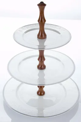 Obrázek produktu pro Thun 1794 Opal, etažérka, trojdílná, krajka, šedá, porcelán Thun
