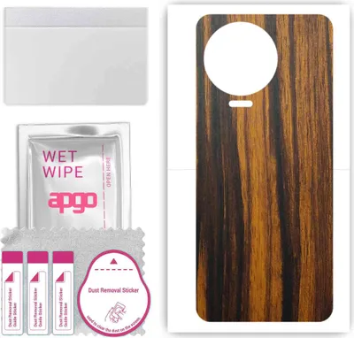 Produktbild von apgo Rückseite Schutzfolie, Skin, kompatibel mit Infinix Note 12 2023, Hinten Displayschutzfolie aus Vinylfolie, kratzfest, einfache Montage - Tigerwood