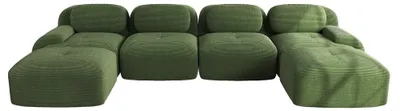 Zdjęcie produktu dla Sofa modułowe w kształcie litery "U" - CQY20250830 - Ergonomiczne - Do salonu - Wymaga montażu - Zielone