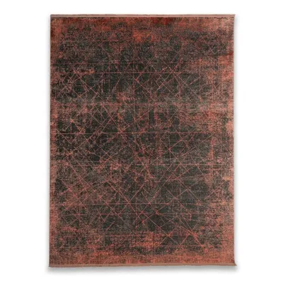 Produktbild von Aureon Teppich 250 x 200 cm – 100% Wolle mit Seidenhaptik, maschinell gewebt, modern geometrisch in Orange Grau