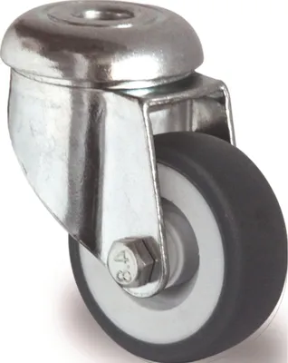 Produktbild von Tecwerk Lenkrolle mit Rückenloch Gleitlager Gummi grau  - 1 Stk.