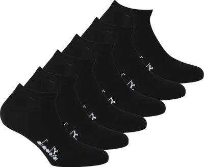Produktbild von Diadora Uni Sneaker Socken, 6er Pack - Sportsocken, Mercerisierte Baumwolle, Logo, einfarbig Schwarz 35-38