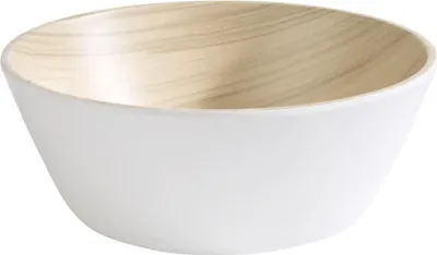 Produktbild von APS 84609 Schale FRIDA, Melamin, Ø 20 cm, Höhe 7,5 cm, weiß/Holzoptik