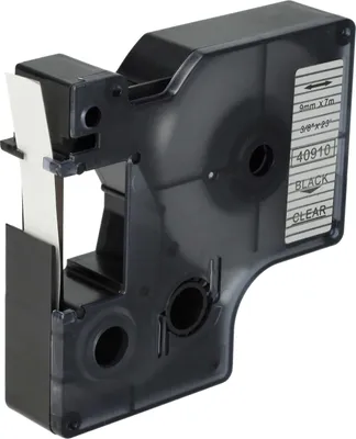 Produktbild von vhbw Schriftband-Kassette kompatibel mit Dymo 5000, 2000, 5500, 1000+, 1000, 4500, 3500 Etiketten-Drucker 7m x 9mm Schwarz auf Transparent