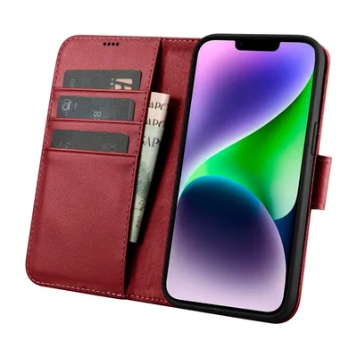 Produktbild von iCarer iPhone 14 Plus Lederetui mit RFID Schutz