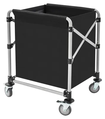 Obrázok produktu pre Vozík na bielizeň – skladací košík na bielizeň s kolieskami – 60×50×81 cm – oxfordská tkanina – nosnosť 100 kg – čierny