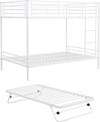 Produktbild von Etagenbett - 2 x 90 x 190 cm - Mit Ausziehbett - Weiß - DUOTIS