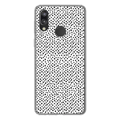 Produktbild von MuchoWow® Handyhülle Schutzhülle Hülle für Huawei P20 Lite (2020) Polka dots - Schwarz - Weiß Silikon Softcase Handy Hülle - Kartenhalter