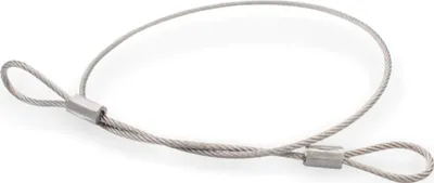 Produktbild von Drahtseil Ø 1,0 mm, 7x7, mit beidseitiger Schlaufe, Stahl verzinkt | Länge 150 mm