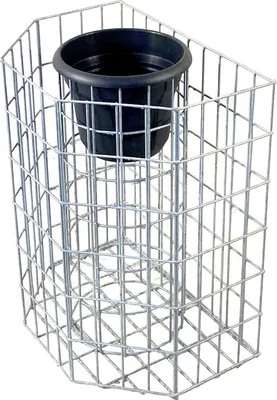 Immagine prodotto di Mezza colonna ottagonale per fiori, altezza 82 cm, MW 5 x 10 cm, zincata a caldo, vaso incluso