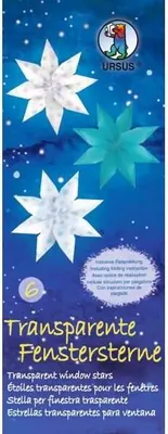 Produktbild von Fenstersterne transparent VE=80 Blatt 6x16cm 5 Farben Sortierung 6