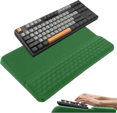 Productafbeelding van 2-in-1 polssteun voor toetsenbord met standaard, ergonomische toetsenbordverhoger met 68/87/104 toetsen en zacht