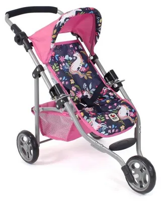 Image de Poussette 3 roues lola jogger sport licornes poupée - bayer chic 2000 - 61243