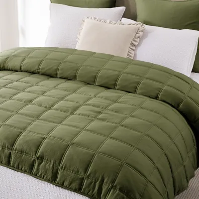 Zdjęcie produktu dla Narzuta 200x220 cm, zielona, mikrofibra, kocyk na łóżko