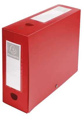 Obrázok produktu pre Zberný box A4 100 mm PP červený balenie po 10 ks