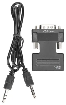 Obrázok produktu pre HD multimediálny konektor na VGA konektor s 3,5 mm audio káblom pre notebooky, PC, monitory