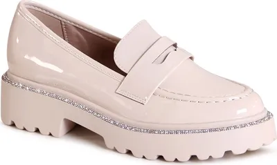 Produktbild von topschuhe24 3126 Damen Lack Halbschuhe Plateau Slipper Glitzer, Farbe:Beige, Größe:39 EU