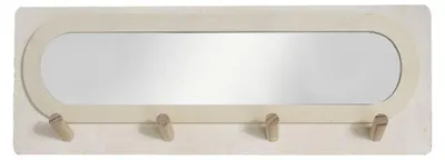 Obrázok produktu pre Nástenný vešiak do predsiene so zrkadlom SIMPLICITY, 75 x 47 cm