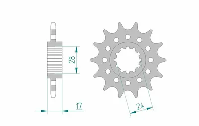 Produktbild von AFAM Stahl Standard Ritzel vorne - 520