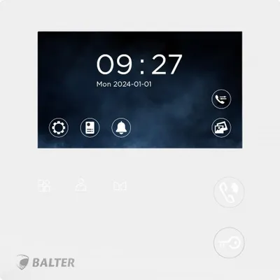 Produktbild von BALTER EVO-MINI 4.3" Kompaktmonitor Videostation Weiß (2-Draht BUS, LCD-Farb-Bildschirm, MicroSD)