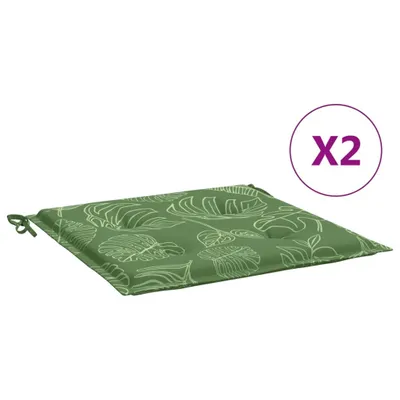 Zdjęcie produktu dla vidaXL Poduszka do siedzenia 2 szt. Wzór liścia 50x50x4 cm tkanina