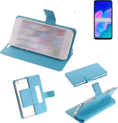 Produktbild von K-S-Trade Schutzhülle Handyhülle kompatibel mit Huawei Y7p Flip cover Handy case Smartphone Klapphülle blau
