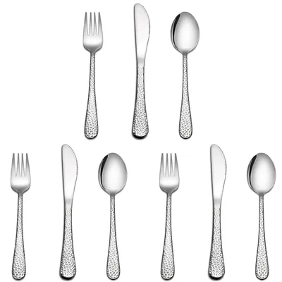 Kinderbesteck-Set 9-tlg. Edelstahl, Hämmergriff, Messer/Löffel/Gabel