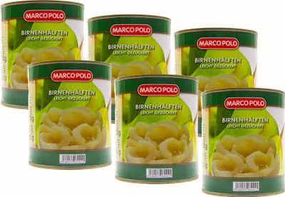 Produktbild von MARCO POLO Birnenhälften halbe Frucht 6 Dosen Füllm 820g ATG 460g