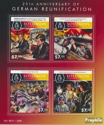 Produktbild von Briefmarken Salomoninseln 2015 Mi 3461-3464 Kleinbogen (kompl. Ausg.) postfrisch Deutsche Wiedervereinigung