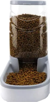 Obrázek produktu pro Dávkovač na suché krmivo šedý 3,8 l Dávkovač krmiva pro kočky a psy plastový 10199