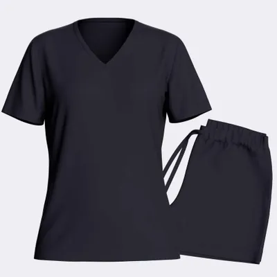 Produktbild von Für Kinder, Pyjama Kurz Set - S - Marineblau | by Impetus