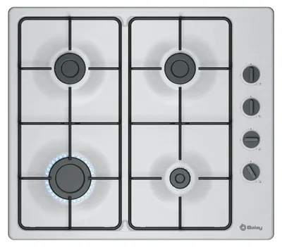 Produktbild von Balay 3ETX464BB, Edelstahl, Integriert, 58 cm, Gaskochfeld, Edelstahl, 4 Zone(n)