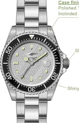 Obrázek produktu pro Invicta Pro Diver 50286 Pánské Hodinky - Quartz Hnutí - Nerezová Ocel se Stříbrným Ciferníkem - 40 mm